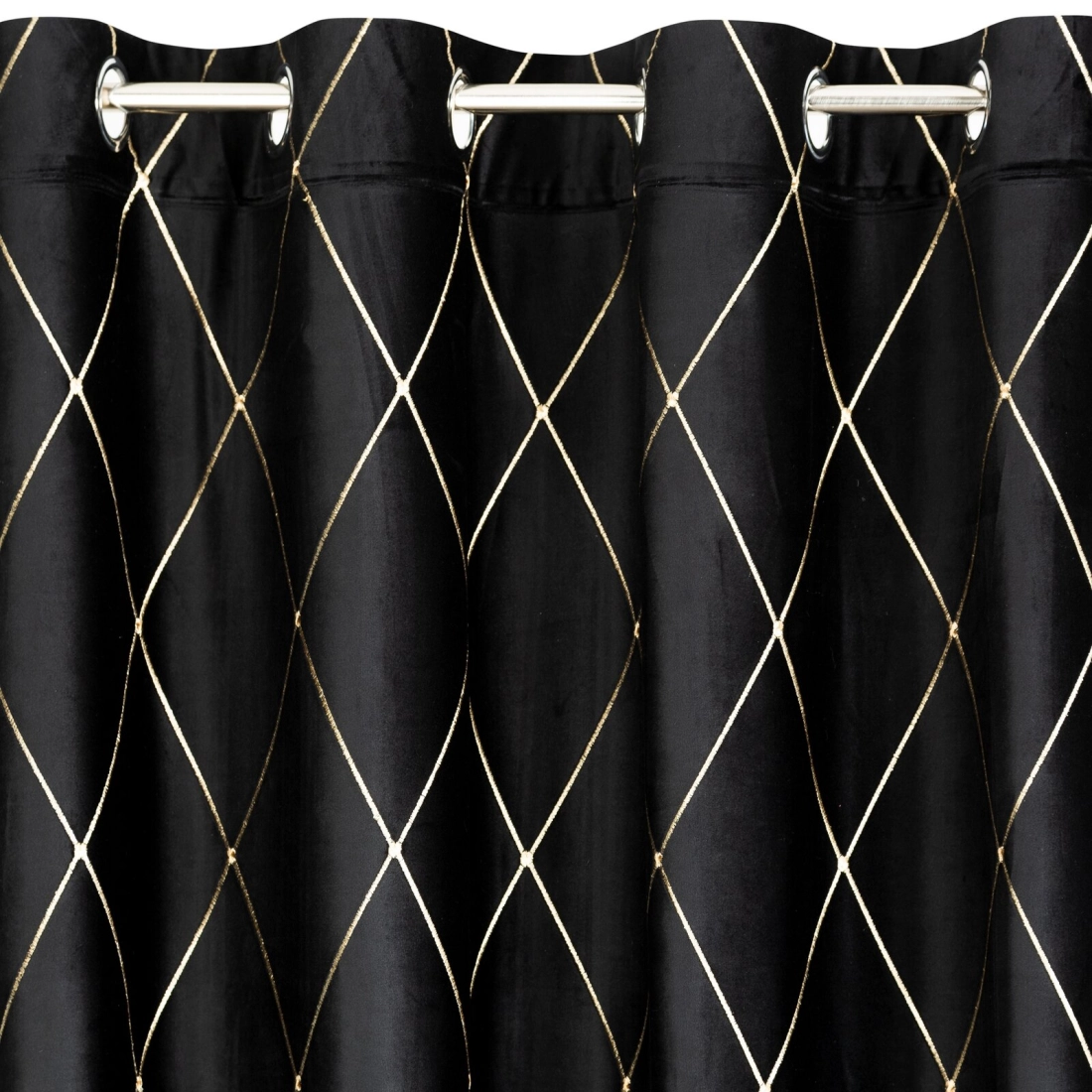 Záves 140x250 cm zamatový čierno zlatý na kovové krúžky MARGO Pierre Cardin