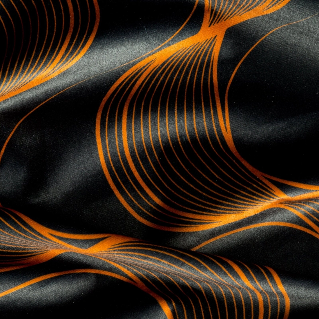 Záves 140x250 cm zamatový čierny, hrdzavý na kovové krúžky POLA