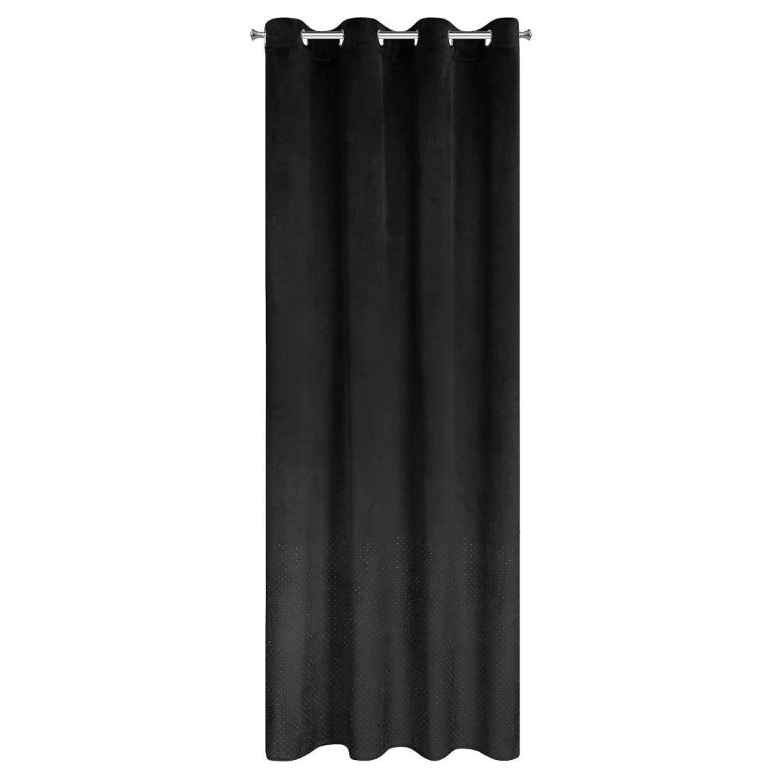 Záves 140x250 cm zamatový čierny na kovové krúžky ARIADNA