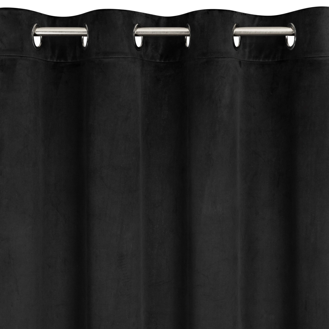 Záves 140x250 cm zamatový čierny na kovové krúžky ARIADNA