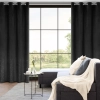 Záves 140x250 cm zamatový čierny na kovové krúžky ARIADNA