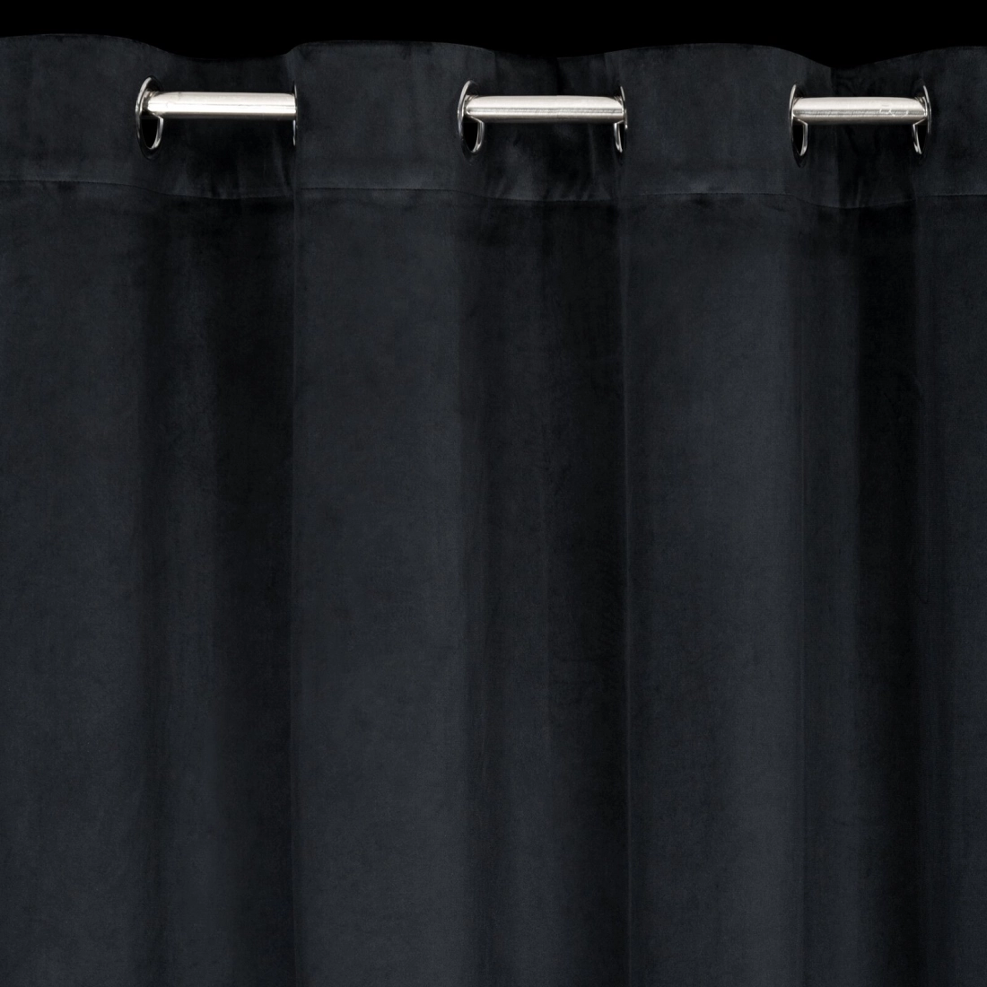 Záves 140x250 cm zamatový čierny na kovové krúžky CARLI