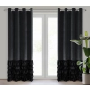Záves 140x250 cm zamatový čierny na kovové krúžky DANI