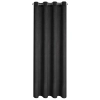 Závěs 140 x 250 cm sametový černý na kovových kroužcích ELIZA