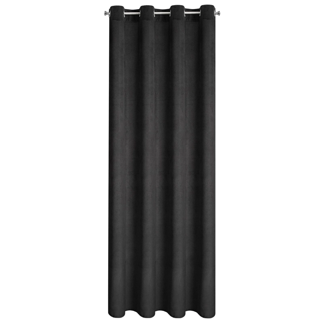 Závěs 140 x 250 cm sametový černý na kovových kroužcích ELIZA