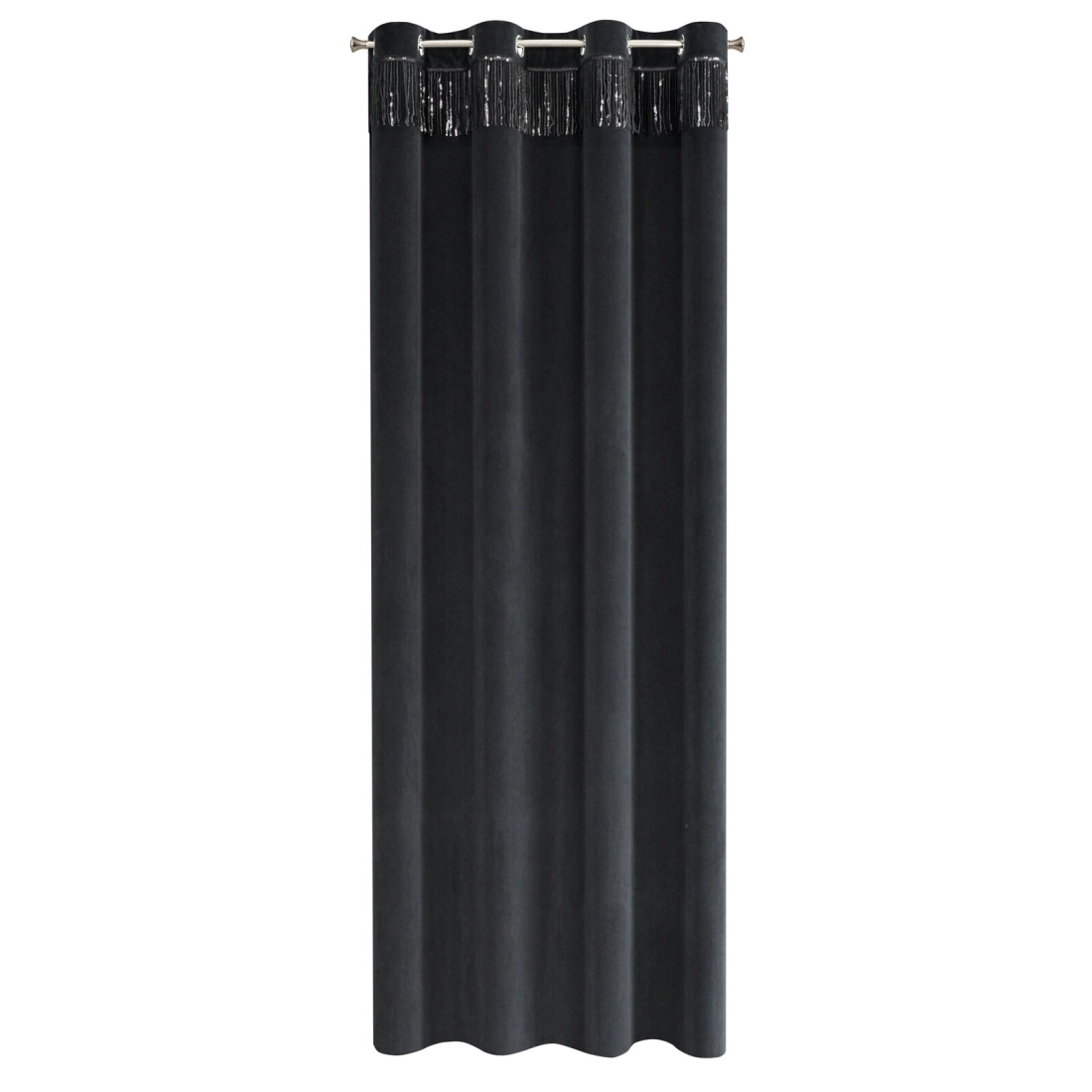 Záves 140x250 cm zamatový čierny na kovové krúžky JASPER