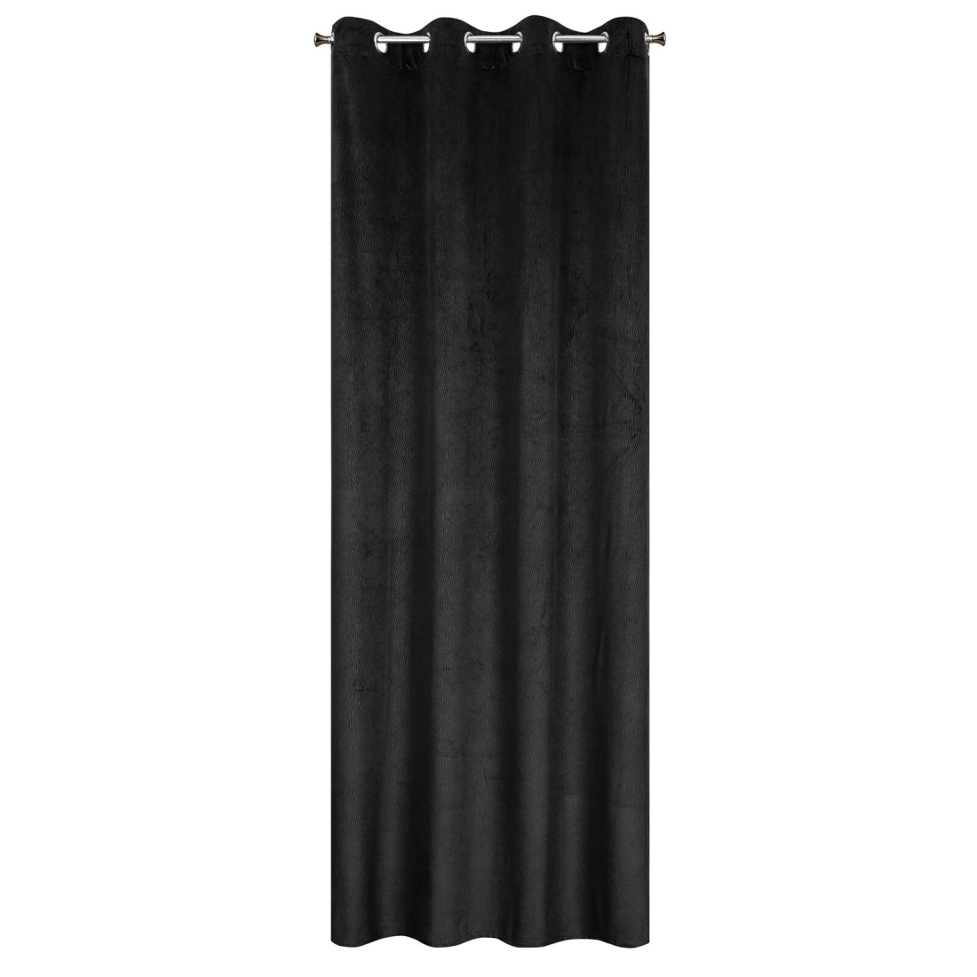 Záves 140x250 cm zamatový čierny na kovové krúžky LILI