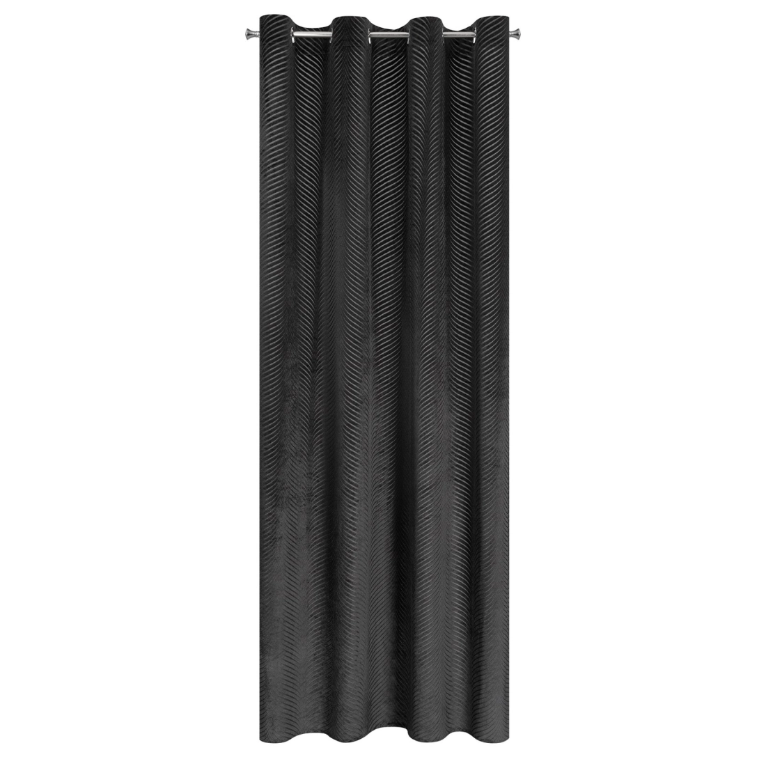 Záves 140x250 cm zamatový čierny na kovové krúžky LUSSI