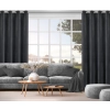 Záves 140x250 cm zamatový čierny na kovové krúžky NITA
