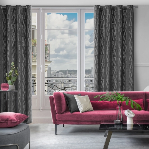 Záves 140x250 cm zamatový čierny na kovové krúžky Pierre Cardin