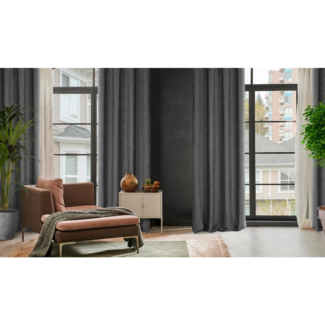 Záves 140x250 cm zamatový čierny na kovové krúžky Pierre Cardin