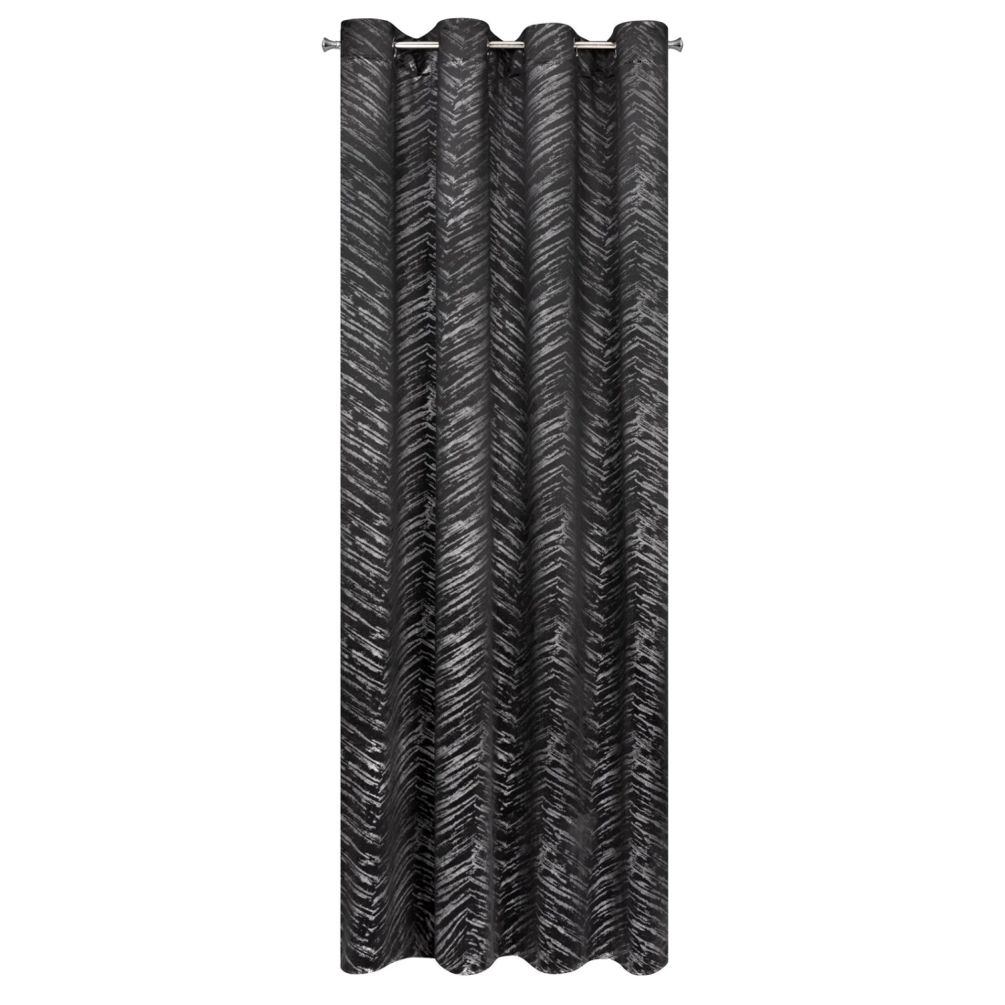 Záves 140x250 cm zamatový čierny na kovové krúžky SARA