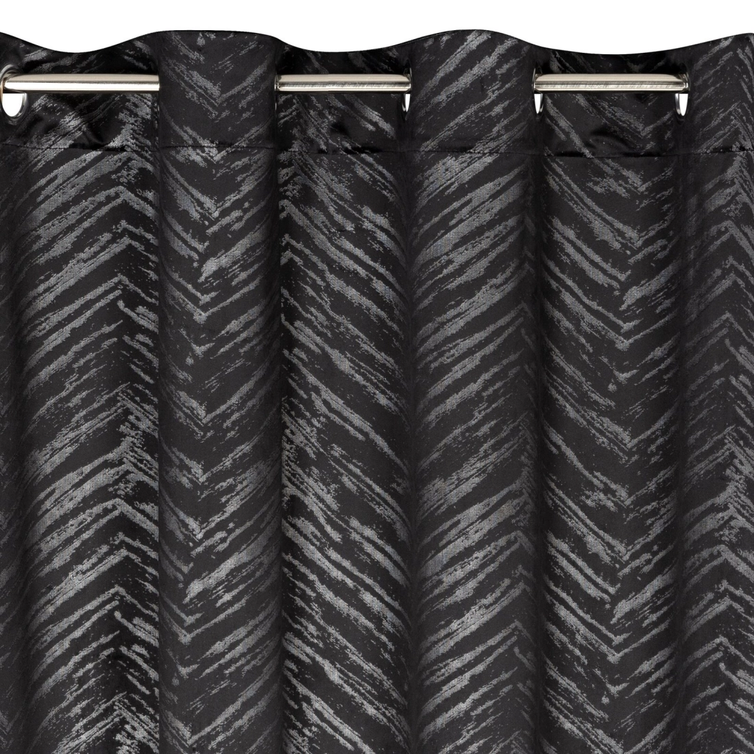 Záves 140x250 cm zamatový čierny na kovové krúžky SARA