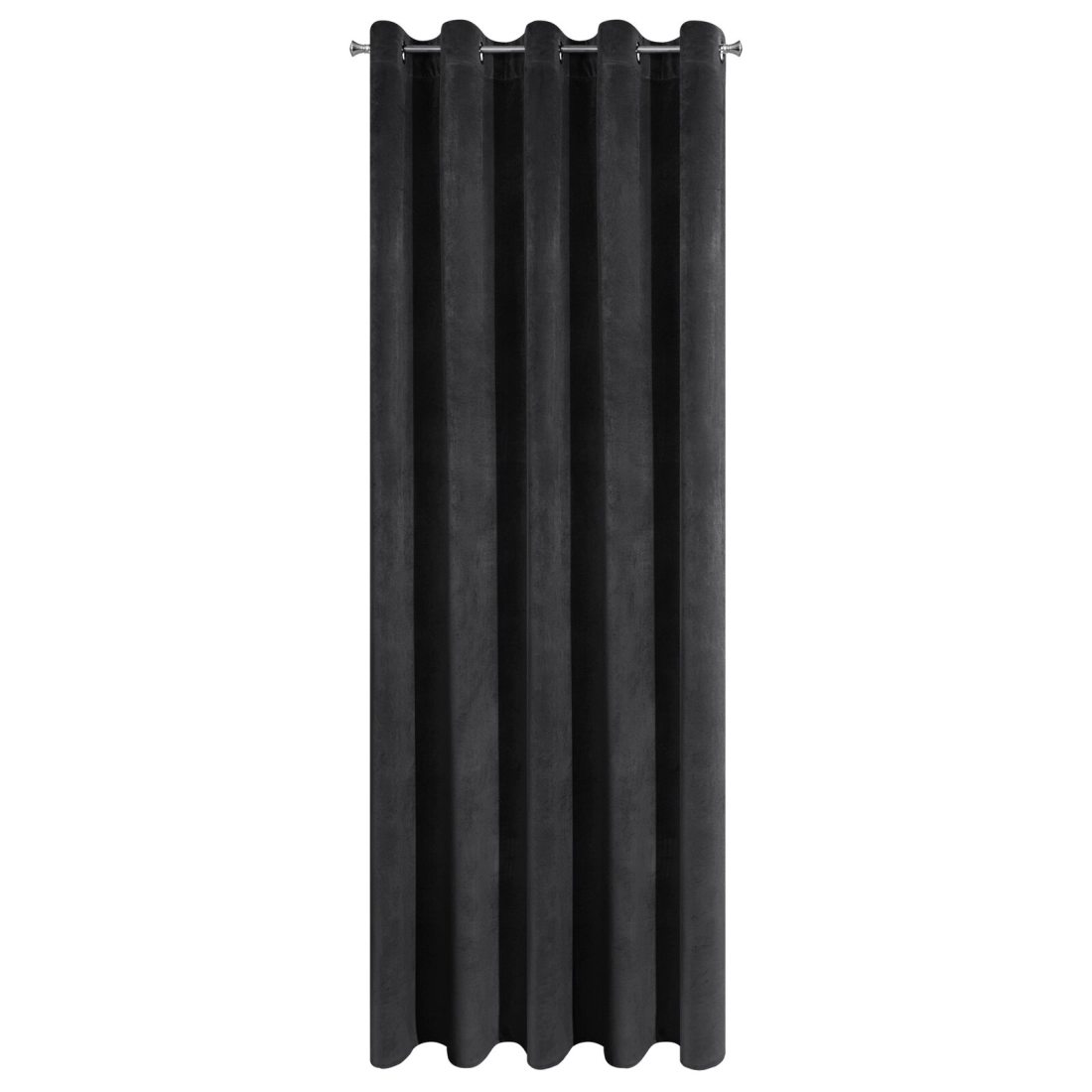 Záves 140x250 cm zamatový čierny na kovové krúžky VILLA