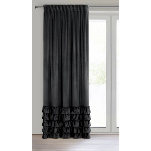Záves 140x250 cm zamatový čierny na riasiacu pásku DANI