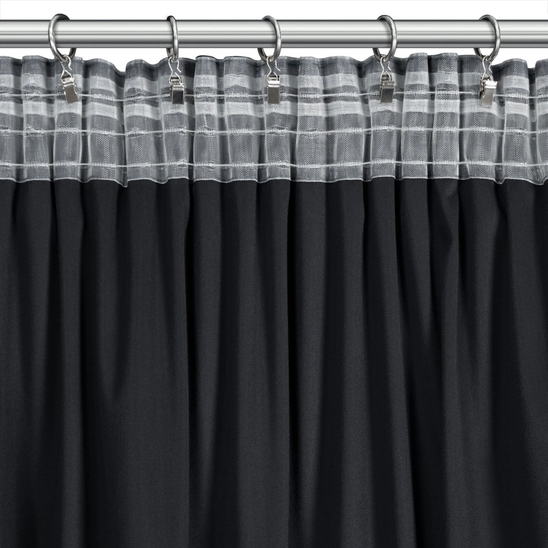 Záves 140x250 cm zamatový čierny na riasiacu pásku DANI