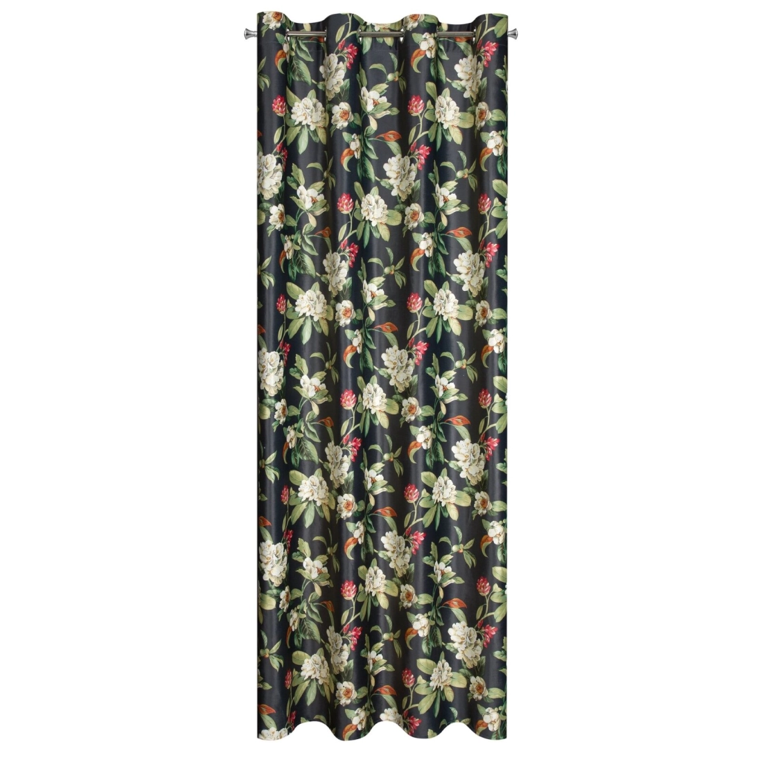 Záves 140x250 cm zamatový čierny, olivový na kovové krúžky ALEA