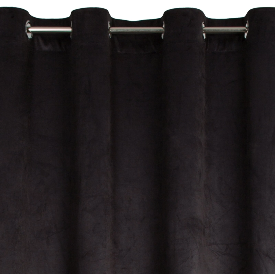 Záves 140x250 cm zamatový čierny, olivový na kovové krúžky ANGELINA