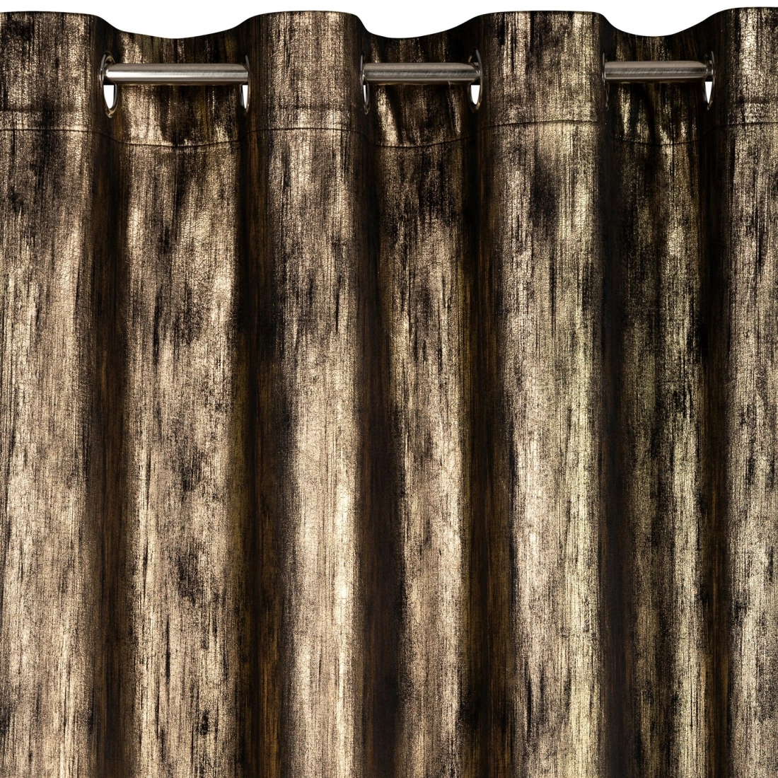 Záves 140x250 cm zamatový čierny, šampanský na kovové krúžky EMILA