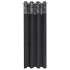 Závěs 140 x 250 cm sametový černý, stříbrný na kovové kroužky ARIANA