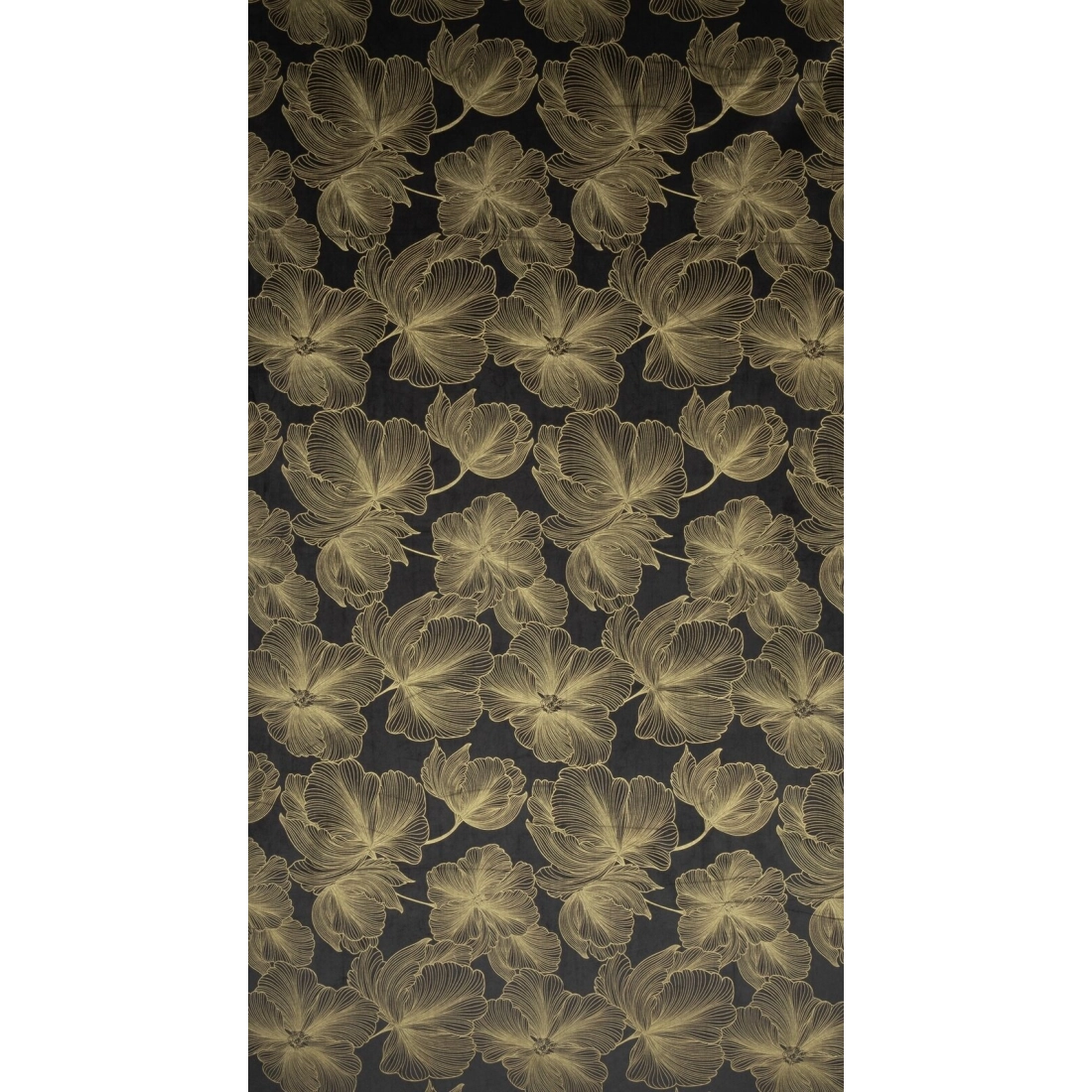 Záves 140x250 cm zamatový čierny zlatistý na kovové krúžky STELLA