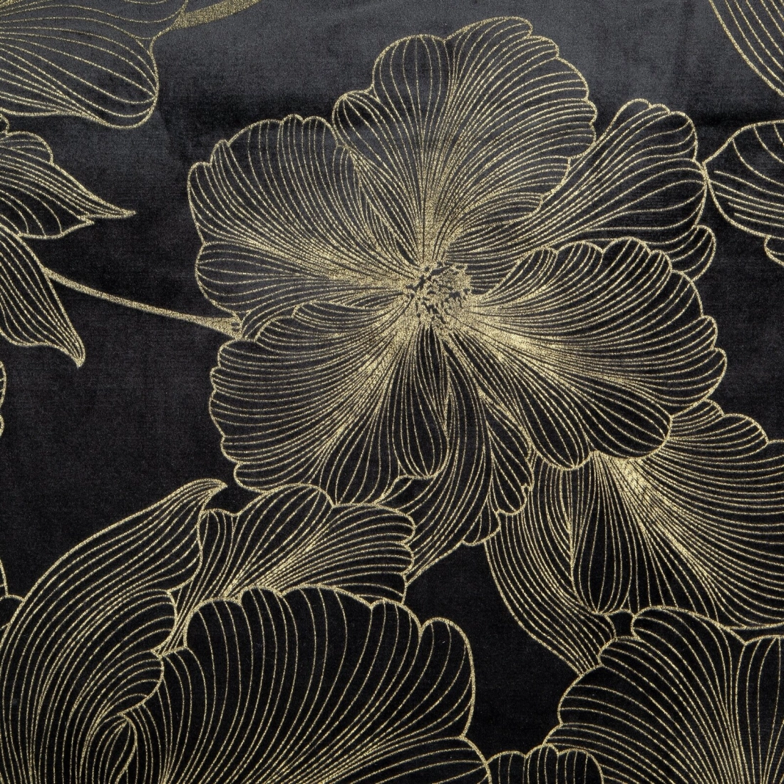 Záves 140x250 cm zamatový čierny zlatistý na kovové krúžky STELLA