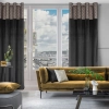 Záves 140x250 cm zamatový čierny zlatý na kovové krúžky AGNES