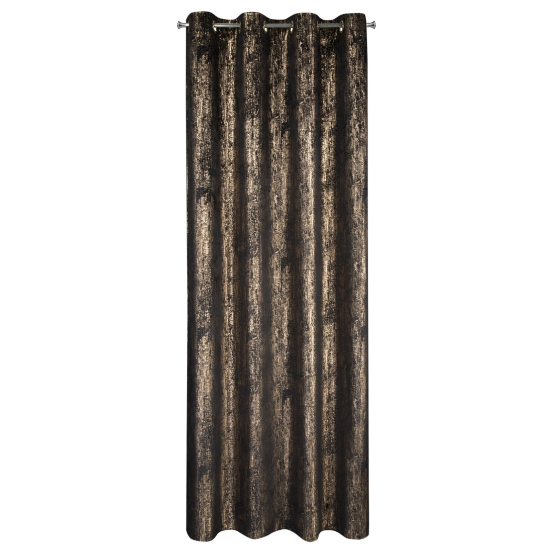 Záves 140x250 cm zamatový čierny zlatý na kovové krúžky DARA