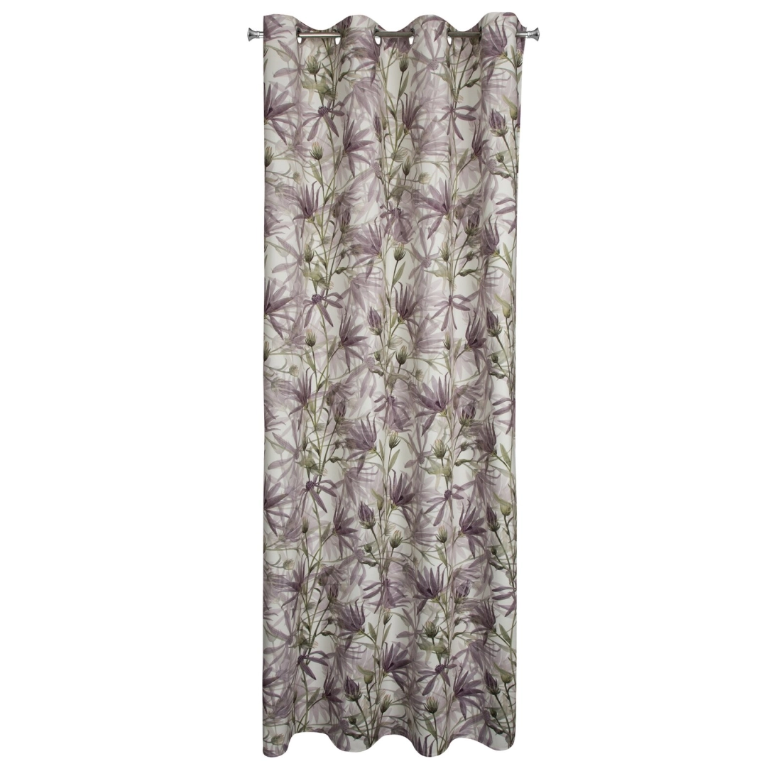 Záves 140x250 cm zamatový fialový zelený na kovové krúžky TESSA