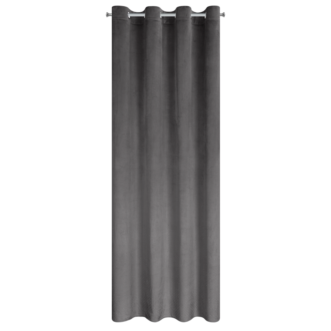 Záves 140x250 cm zamatový grafitový na kovové krúžky ARIADNA
