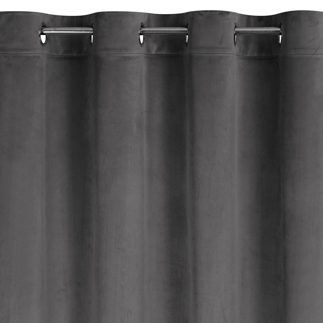 Záves 140x250 cm zamatový grafitový na kovové krúžky ARIADNA