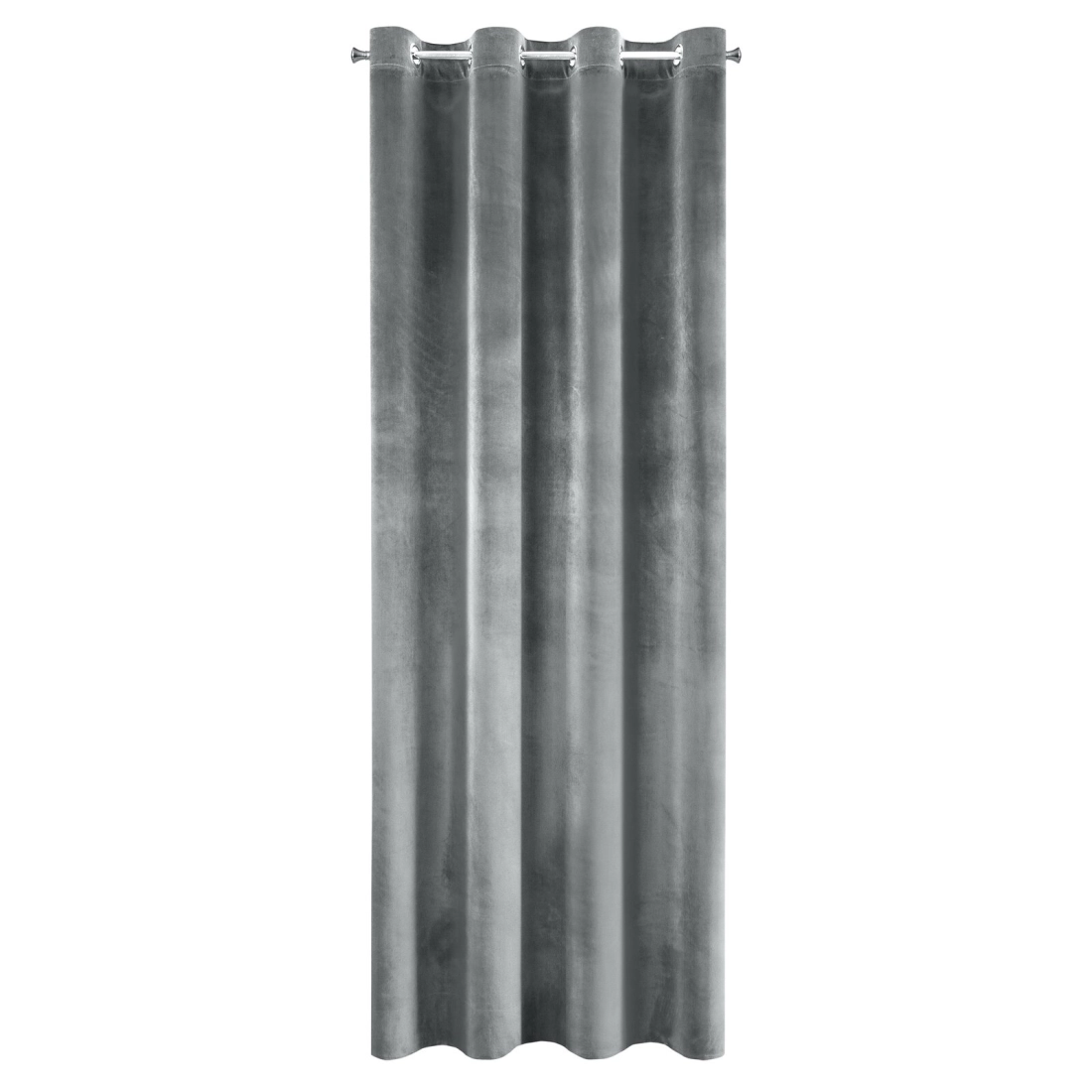 Záves 140x250 cm zamatový grafitový na kovové krúžky SAMANTA