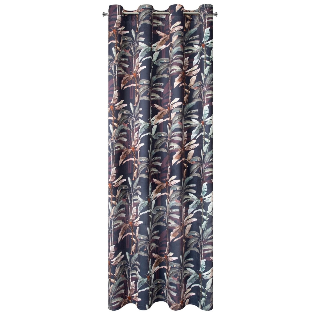 Záves 140x250 cm zamatový grafitový viacfarebný na kovové krúžky NICOL