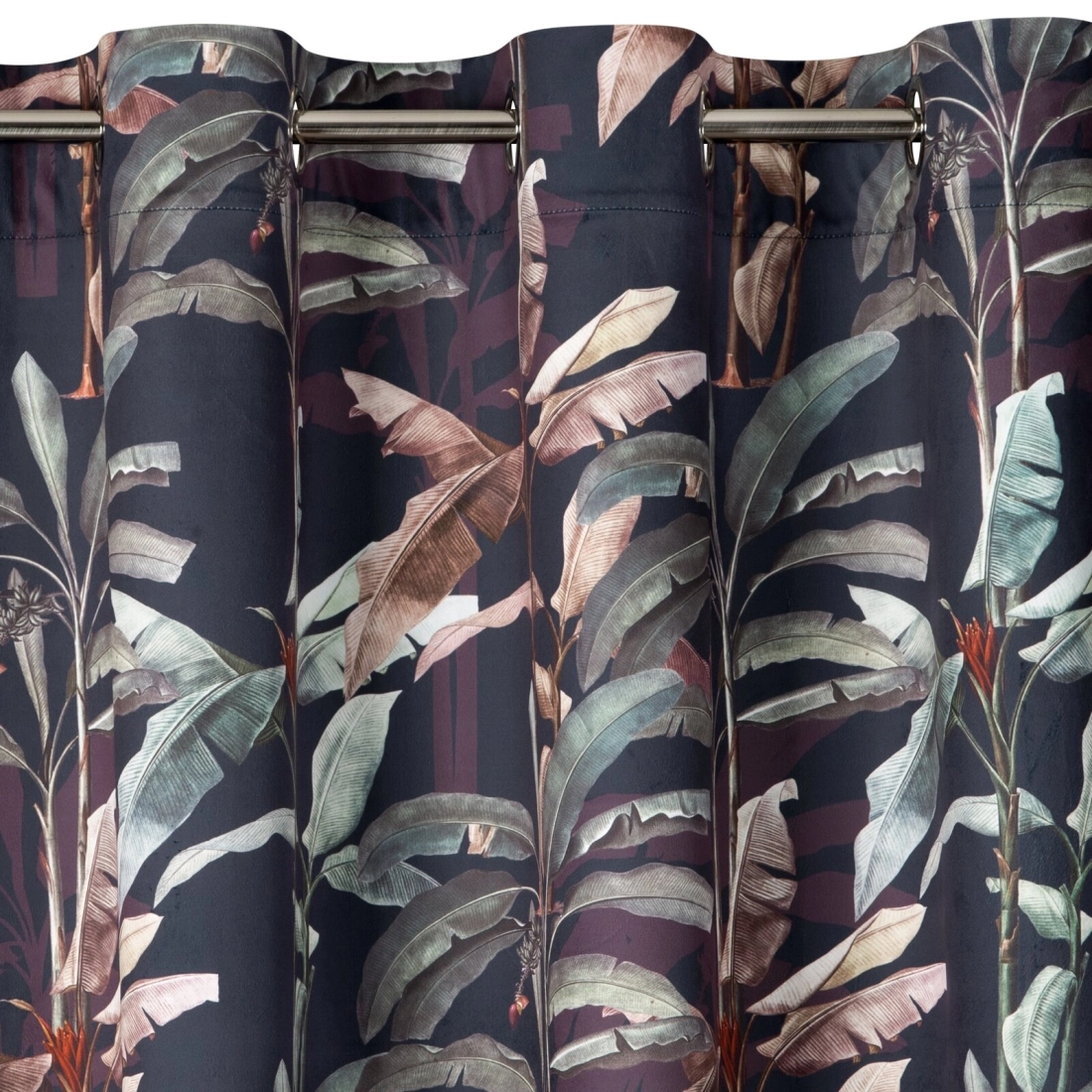 Záves 140x250 cm zamatový grafitový viacfarebný na kovové krúžky NICOL