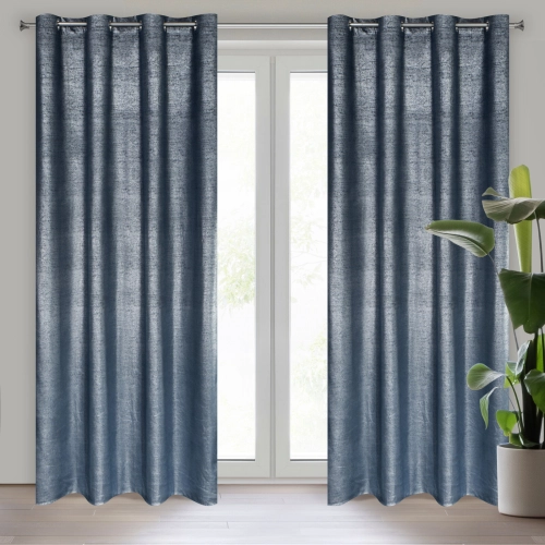 Záves 140x250 cm zamatový granátový, strieborný na kovové krúžky AMBI