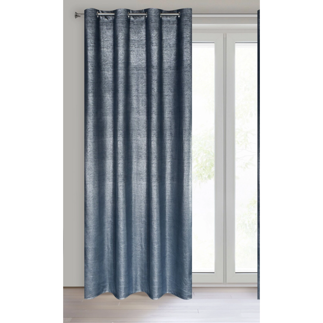 Záves 140x250 cm zamatový granátový, strieborný na kovové krúžky AMBI