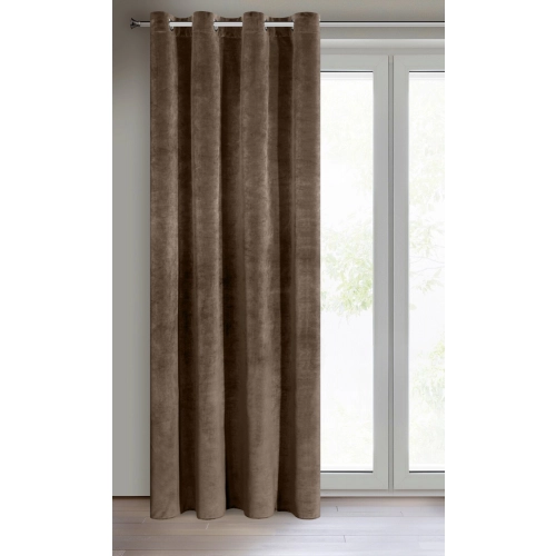 Záves 140x250 cm zamatový hnedý na kovové krúžky RIA Diva Line