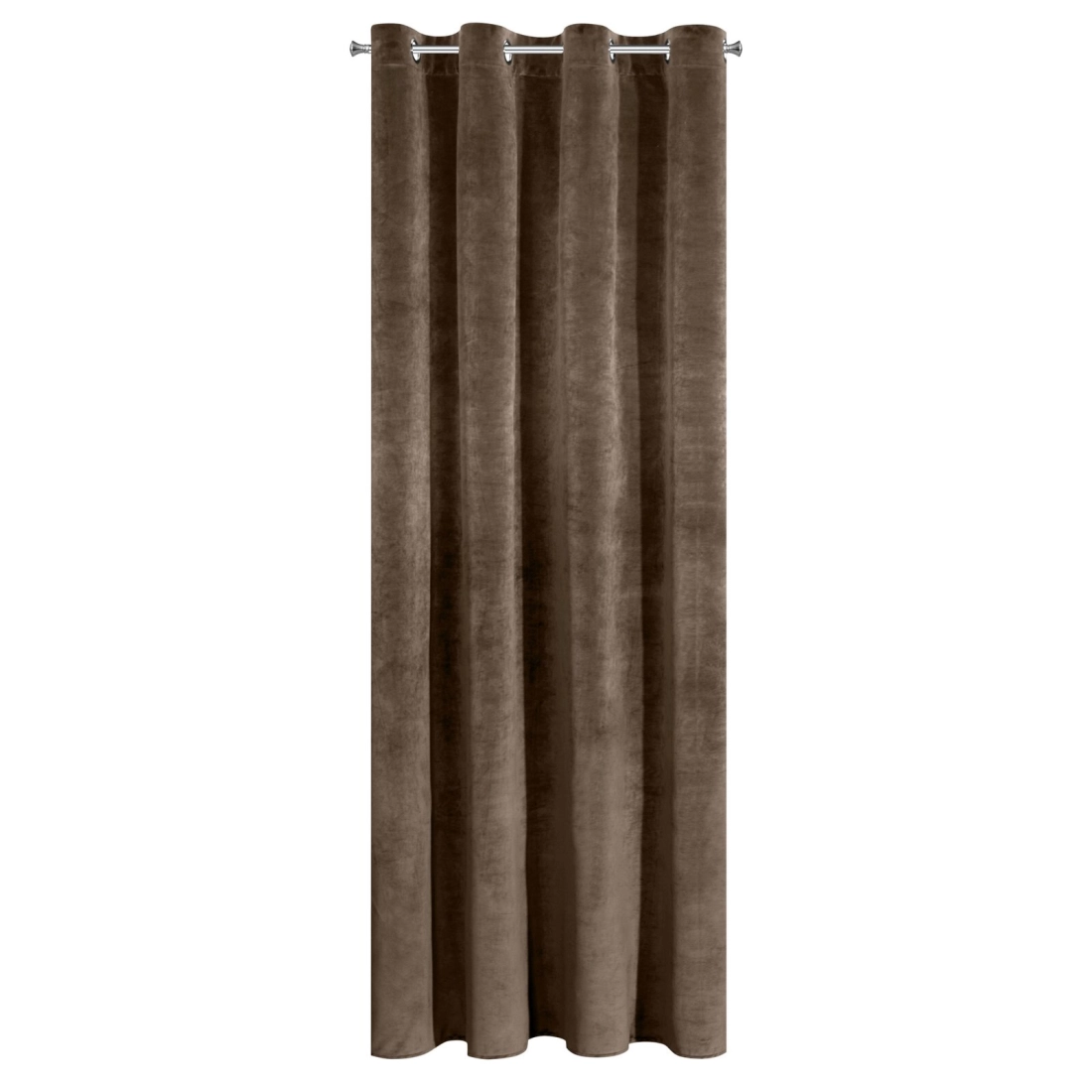 Záves 140x250 cm zamatový hnedý na kovové krúžky RIA Diva Line