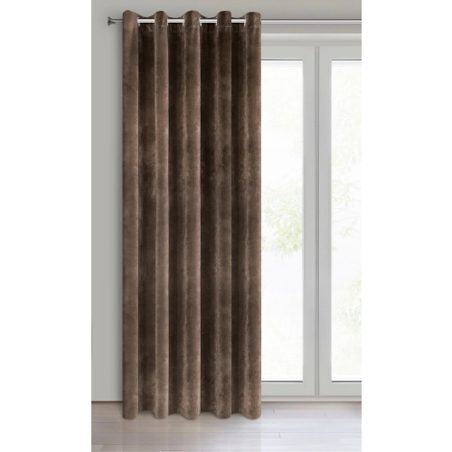 Záves 140x250 cm zamatový hnedý na kovové krúžky VILLA