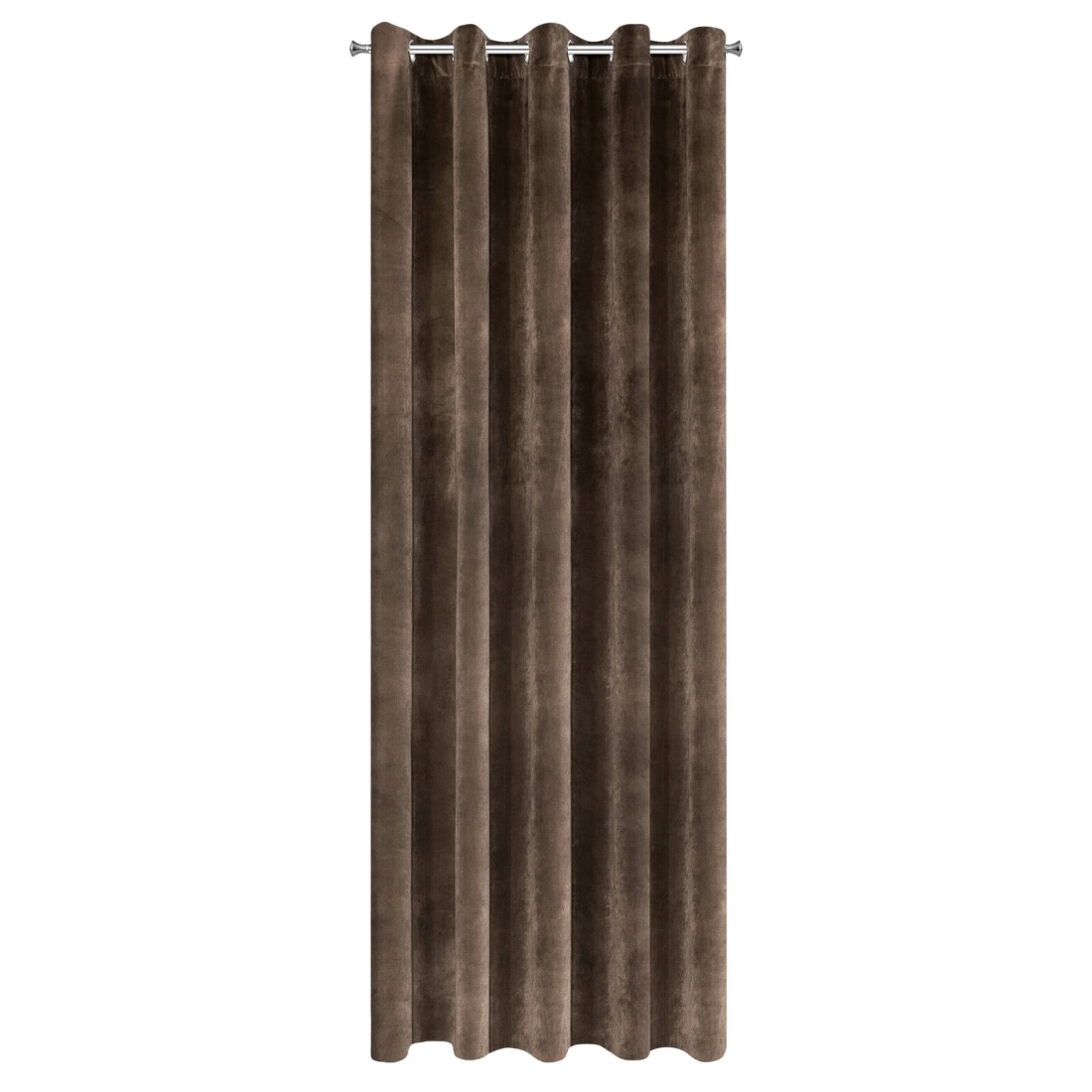 Záves 140x250 cm zamatový hnedý na kovové krúžky VILLA