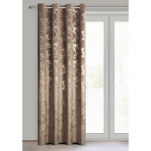 Záves 140x250 cm zamatový hnedý šampanský na kovové krúžky RAJA