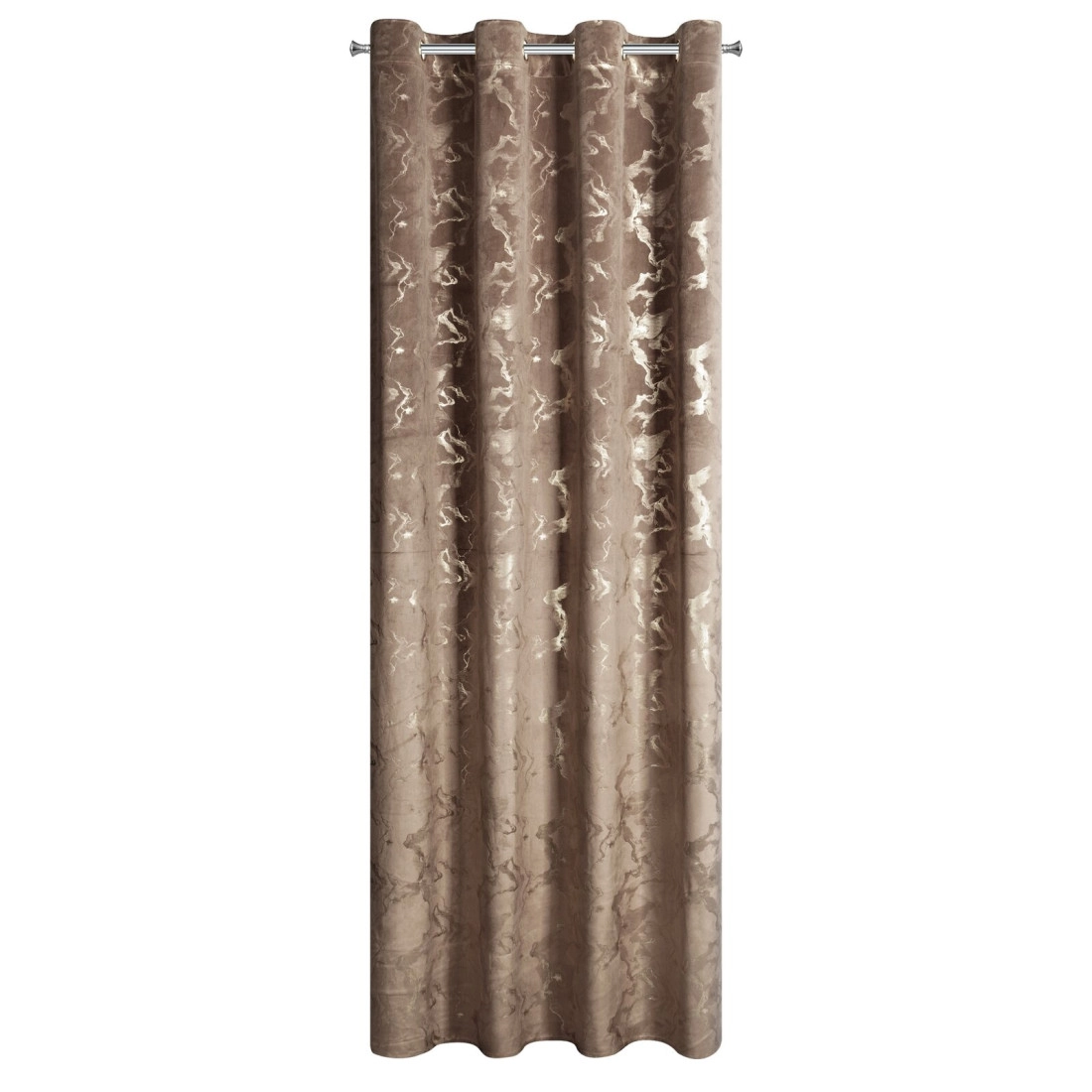 Záves 140x250 cm zamatový hnedý šampanský na kovové krúžky RAJA