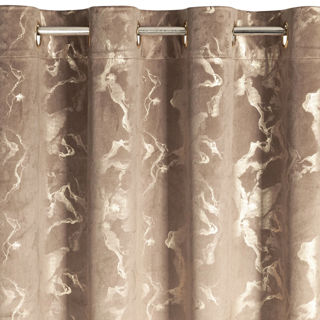 Záves 140x250 cm zamatový hnedý šampanský na kovové krúžky RAJA