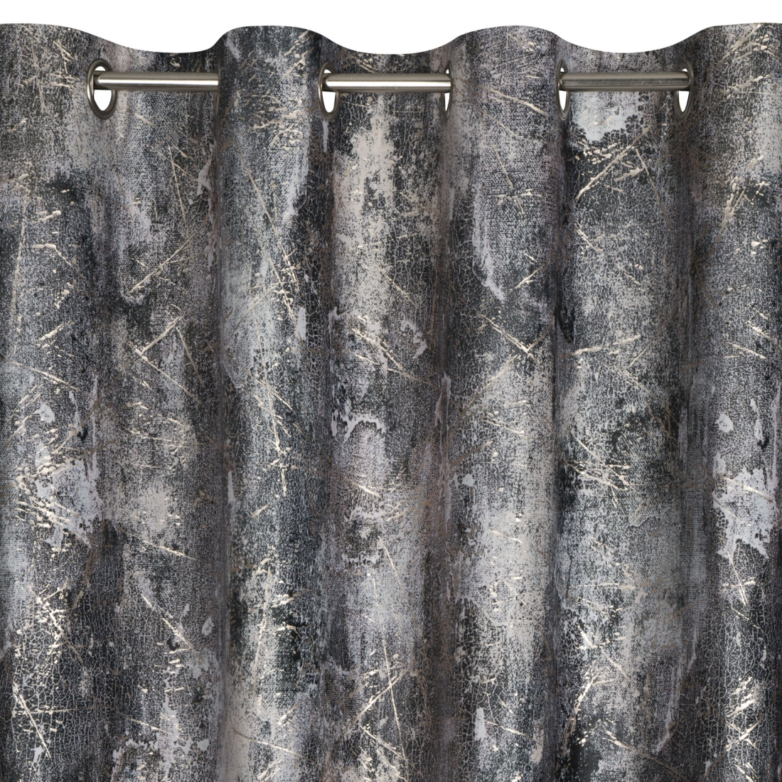 Záves 140x250 cm zamatový hnedý sivý na kovové krúžky ESTER