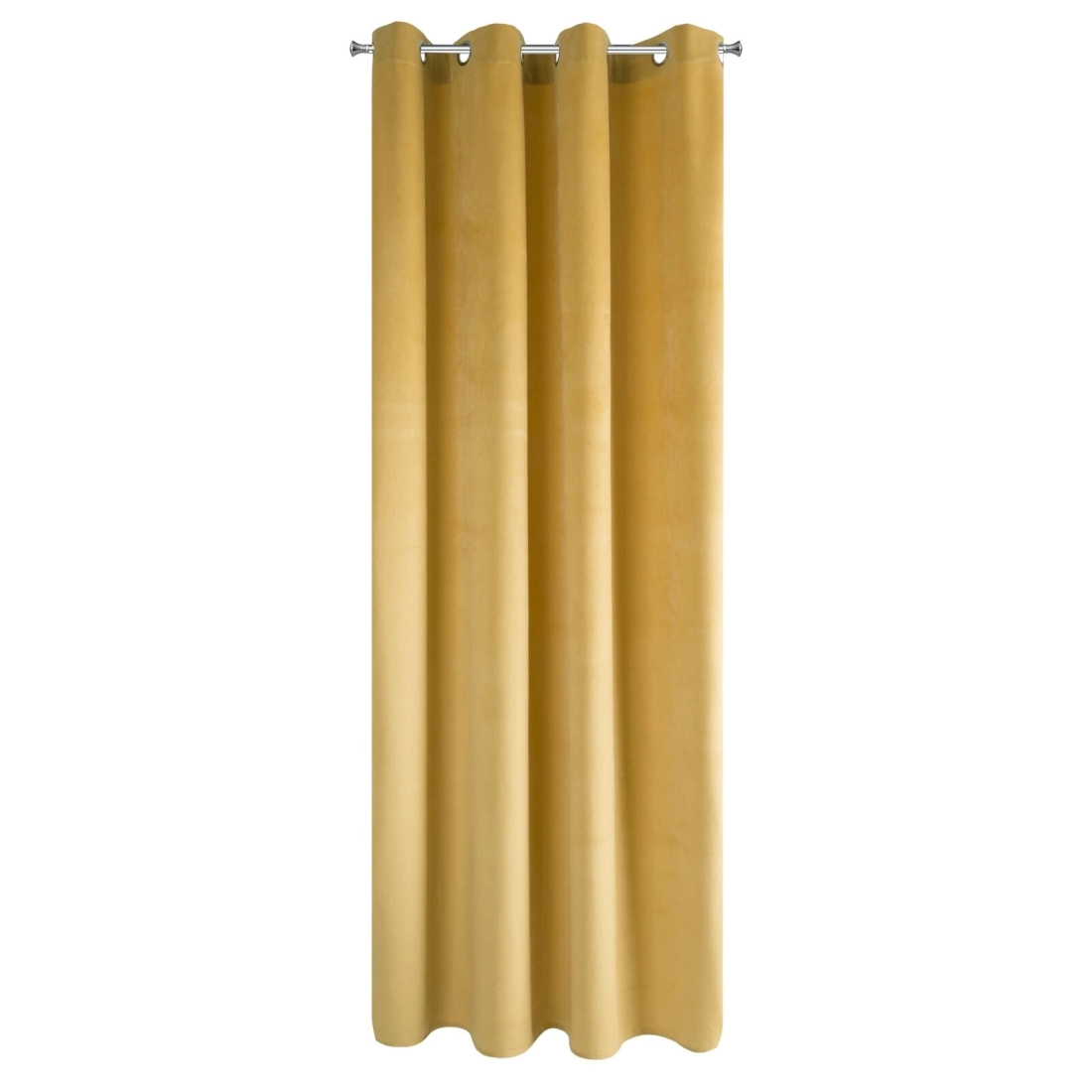 Záves 140x250 cm zamatový horčicový na kovové krúžky PIERRE