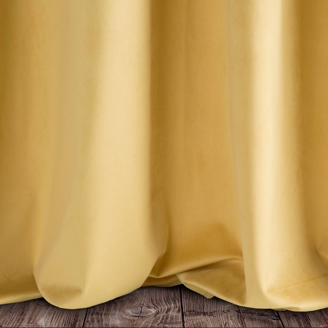 Záves 140x250 cm zamatový horčicový na kovové krúžky PIERRE