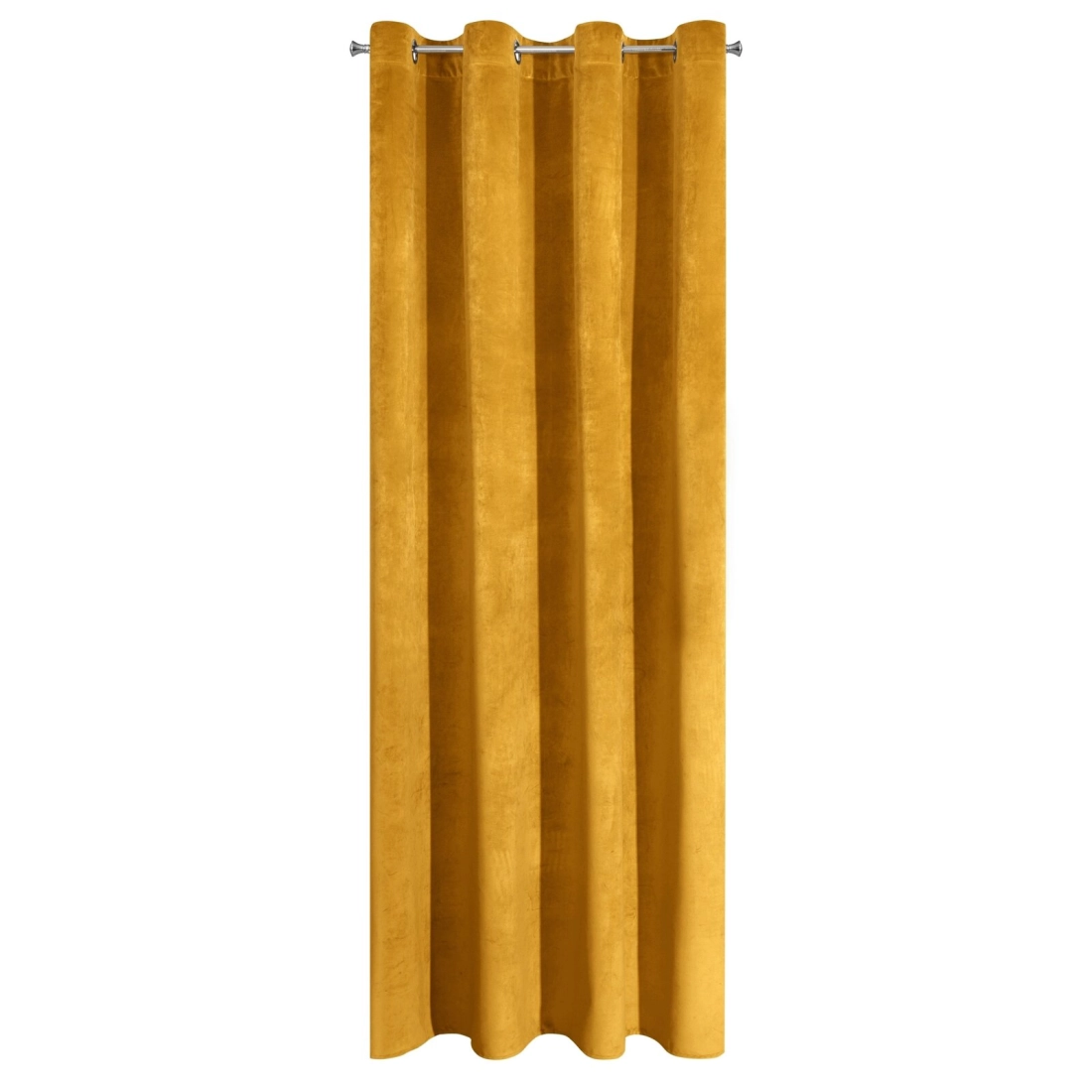 Záves 140x250 cm zamatový horčicový na kovové krúžky RIA Diva Line