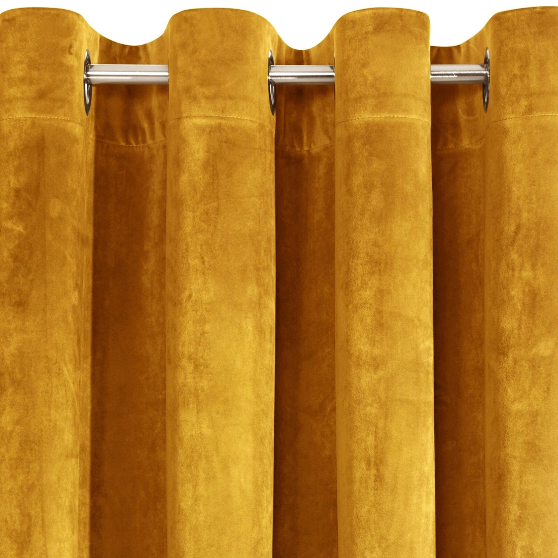 Záves 140x250 cm zamatový horčicový na kovové krúžky RIA Diva Line