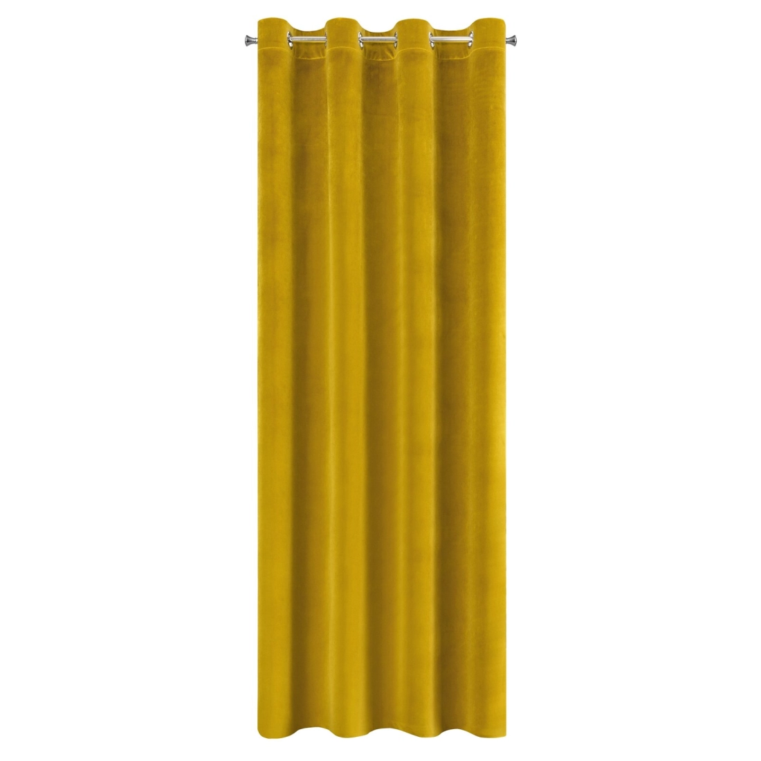 Záves 140x250 cm zamatový horčicový na kovové krúžky SAMANTA