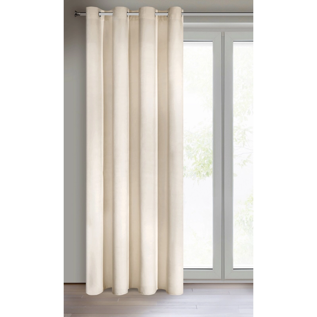 Sametový závěs 140x250 cm v jasně béžové barvě na kovových kroužcích RIA Diva Line